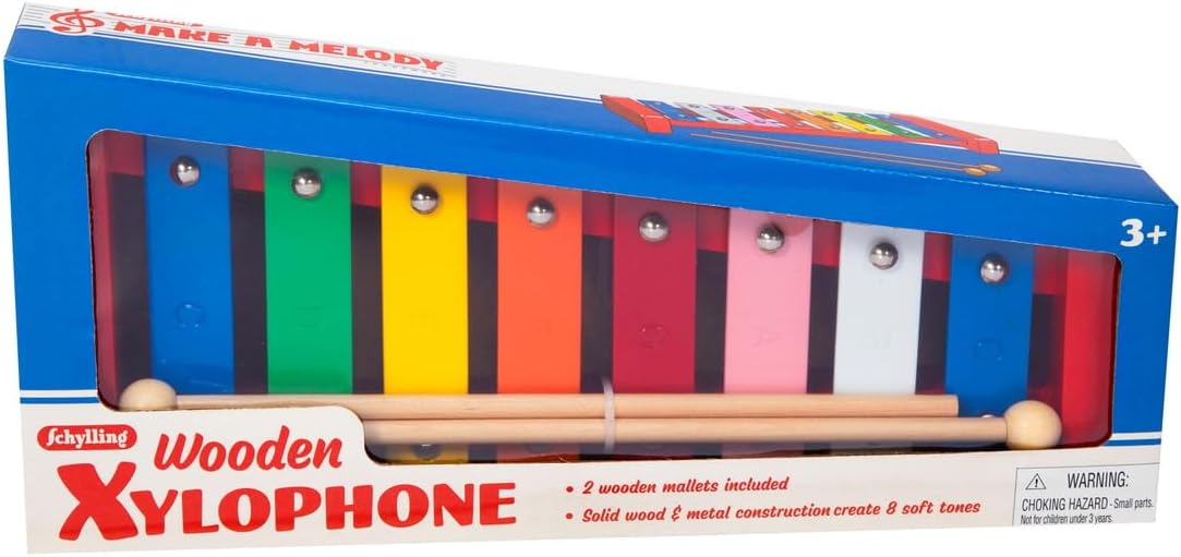 Schylling Wooden Xylophone - Colorful Kids Instrument - Includes Wooden Mallets and Embossed Metal Keys - Ages 3 and Up - Image 6