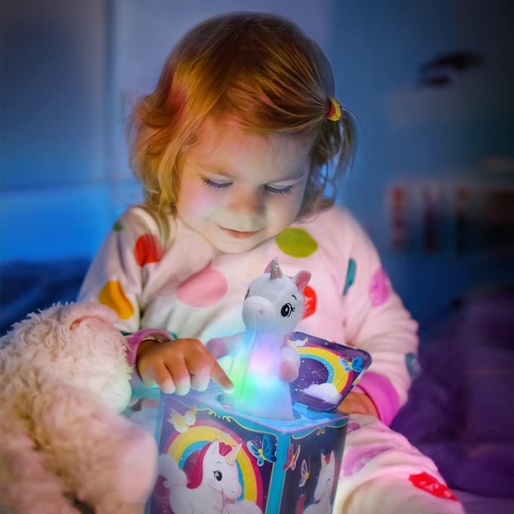 Schylling Pop & Glow Unicorn Light Up Jack in The Box - Image 2