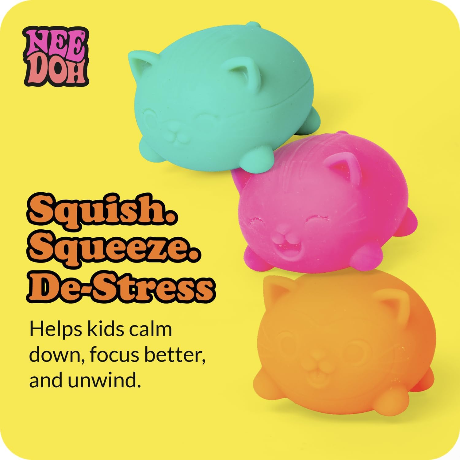 Schylling NeeDoh Teenie Cool Cat - Sensory Squeeze Toy - Contains 3 Mini Groovy Globs - 1.5 Wide - Color May Vary (Pack of 1) - Image 6