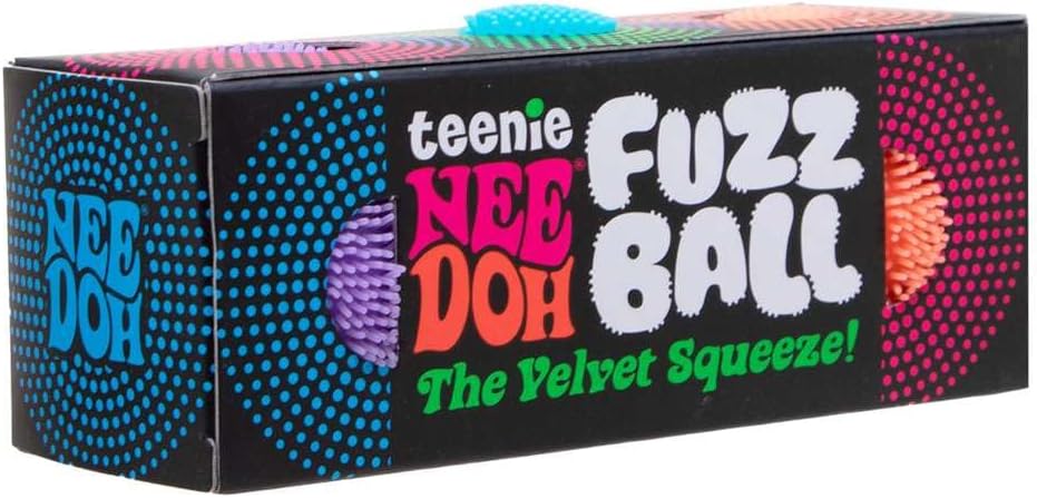 Schylling Teenie NeeDoh Fuzz Ball - Mini Sensory Toy with a Velvet Texture and Soft Cloud Squish - Color May Vary; Three Fuzz Balls Per Pack - Image 2