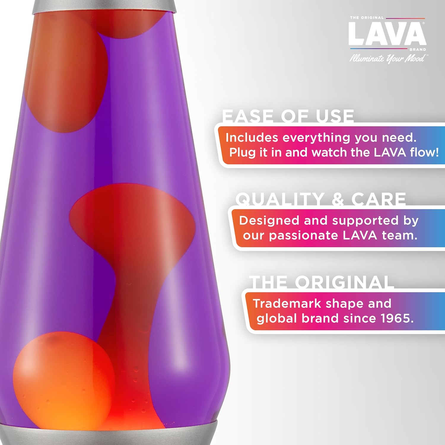 The Original Lava? Lamp - Large 52oz 16.3 - Vivid Twilight - Classic Liquid Motion Lamp - Orange Lava and Purple Liquid - Item #5119 (Amazon Exclusive) - Image 2