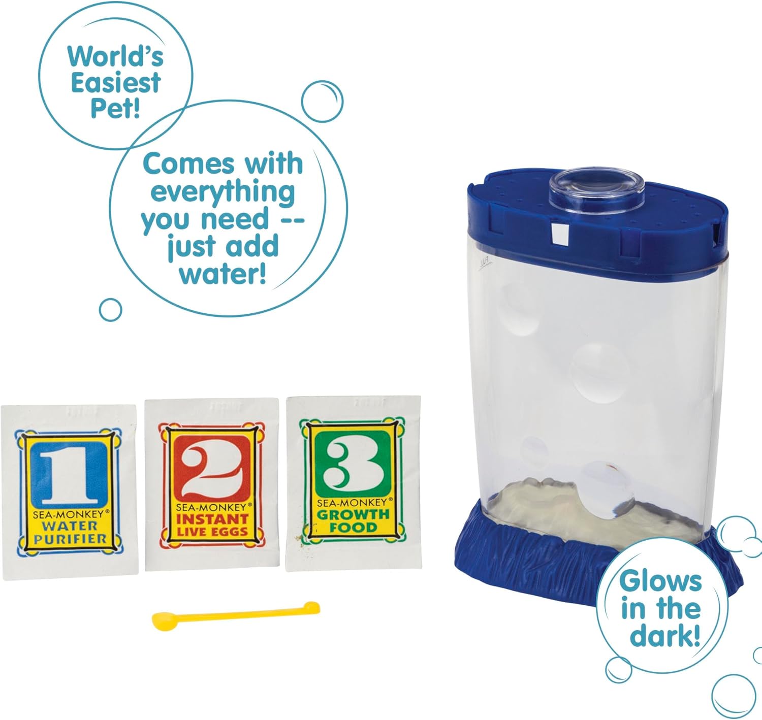 Sea-Monkeys Magiquarium - World-s Easiest. No-Mess Pet - Grow Your Own Pet in a Light-Up Aquarium - Ages 6 and Up - One Kit - Image 2